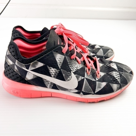 Nike Free 5.0 TR Fit 5 Print Black/White-Lava Glow womens size 8.5 - Picture 5 of 12